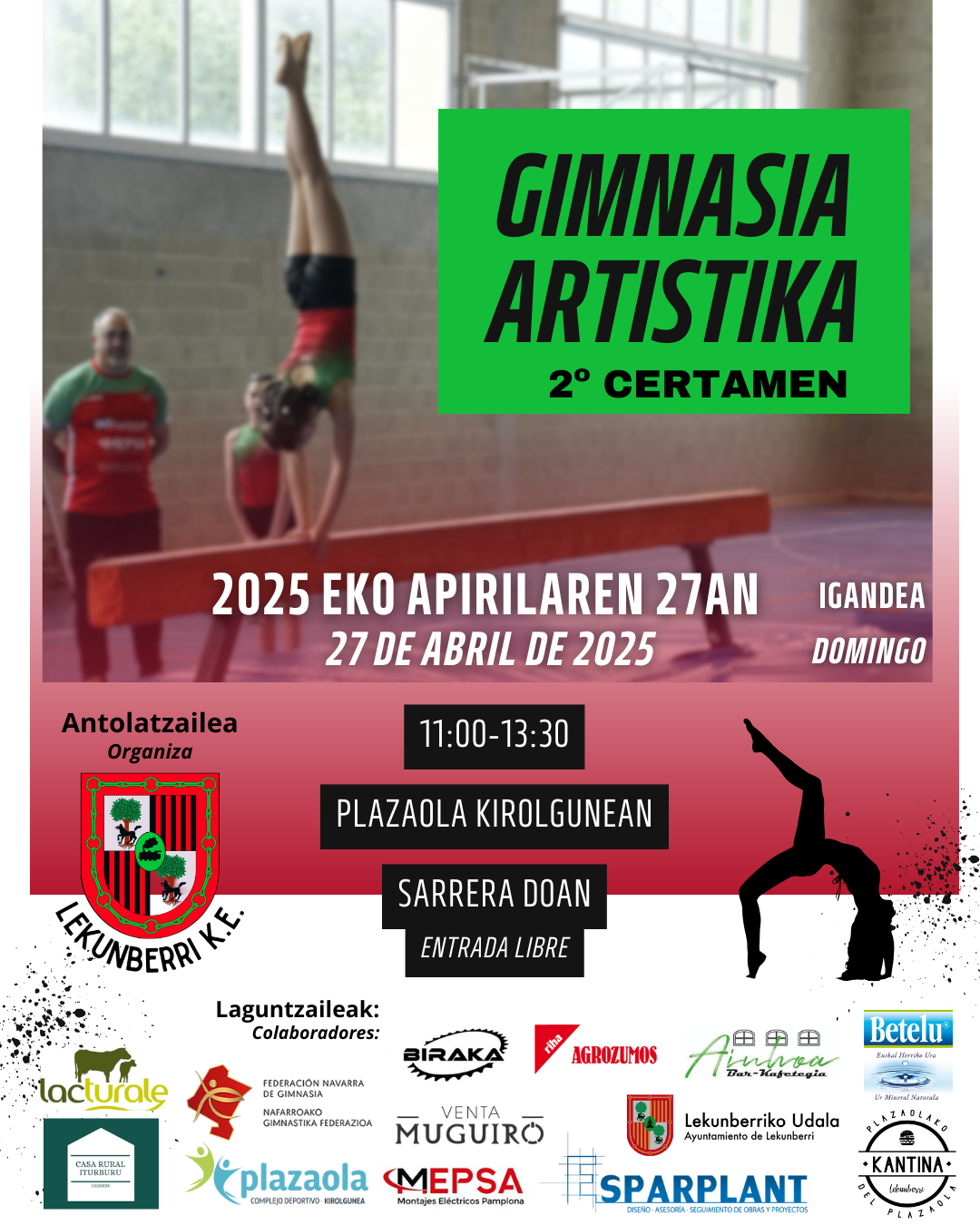 2&ordm; Certamen de Gimnasia Art&iacute;stica en Lekunberri (27/04/2025)
